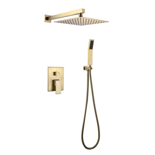 Rain Shower System Made of Gold Metal