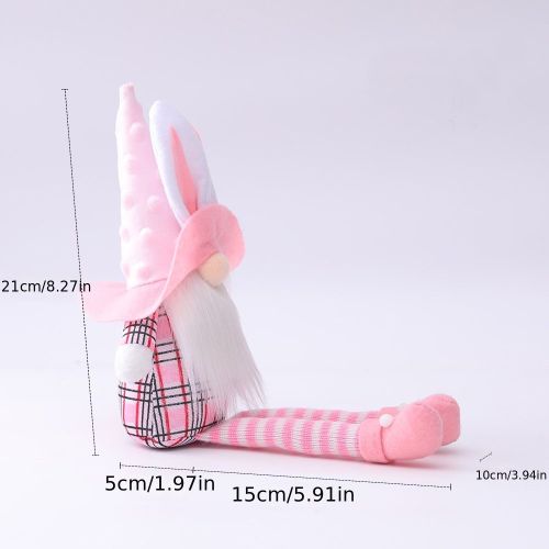 Easter Pink Gnome Decorations; Long Leg Swedish Tomte