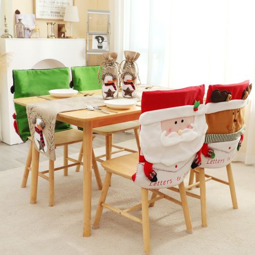 Christmas Decoration Creative Cute Old Man Snowman Envelope Chair Cover