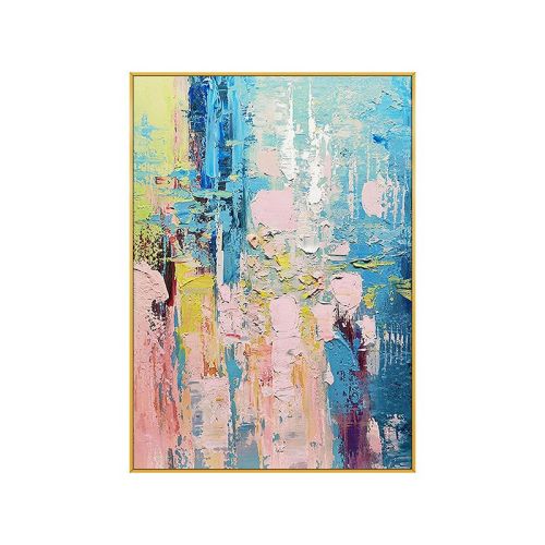 Natural Pink Blue Abstract 100% Handmade Oil Painting Canvas Natural Pink Blue Abstract 100% Handmade Oil Painting Canvas